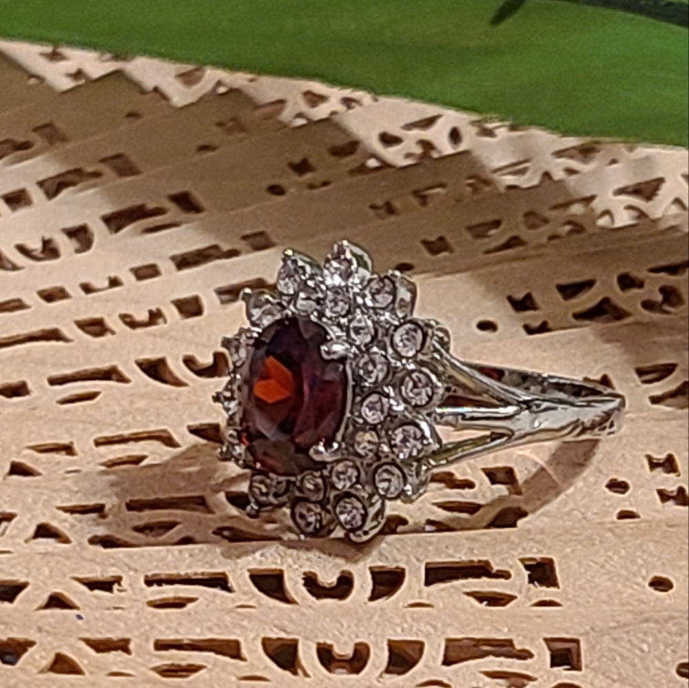 Size 10 Red Stone Ladies Ring for sale